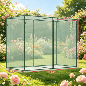 English Elm Garden Crop Cage Walk-In Mesh Enclosure with Steel Frame for Plant Protection T3971P538742