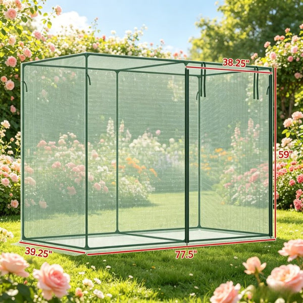 English Elm Garden Crop Cage Walk-In Mesh Enclosure with Steel Frame for Plant Protection T3971P538742