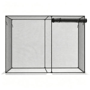 English Elm Outdoor Walk-In Crop Cage Steel Frame Garden Enclosure with HDPE Mesh and Zippered Door T3971P538781
