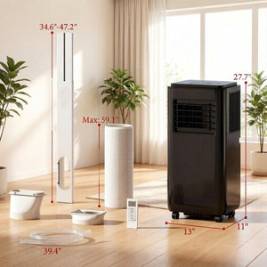 English Elm 5-In-1 Portable Air Conditioner with Sleep Mode Cooling for Rooms up to 345 Sq Ft T3971P539920