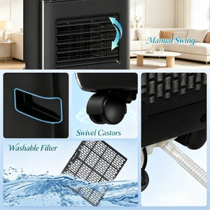 English Elm 5-In-1 Portable Air Conditioner with Sleep Mode Cooling for Rooms up to 345 Sq Ft T3971P539920
