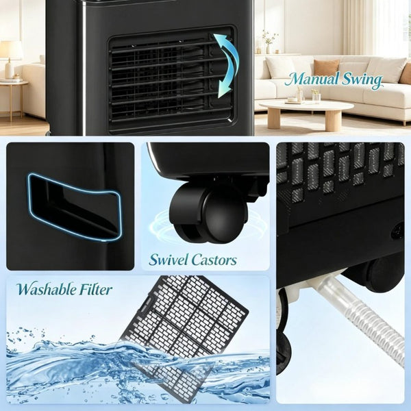 English Elm 5-In-1 Portable Air Conditioner with Sleep Mode Cooling for Rooms up to 345 Sq Ft T3971P539920