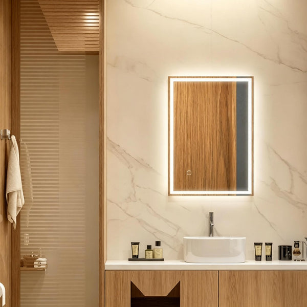 English Elm Modern Led Lighted Wall Mounted Vanity Mirror with Adjustable Glow for Bathroom T3971P540043