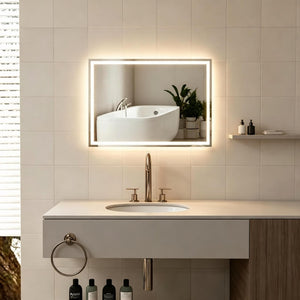 English Elm Modern Led Lighted Wall Mounted Vanity Mirror with Adjustable Glow for Bathroom T3971P540043