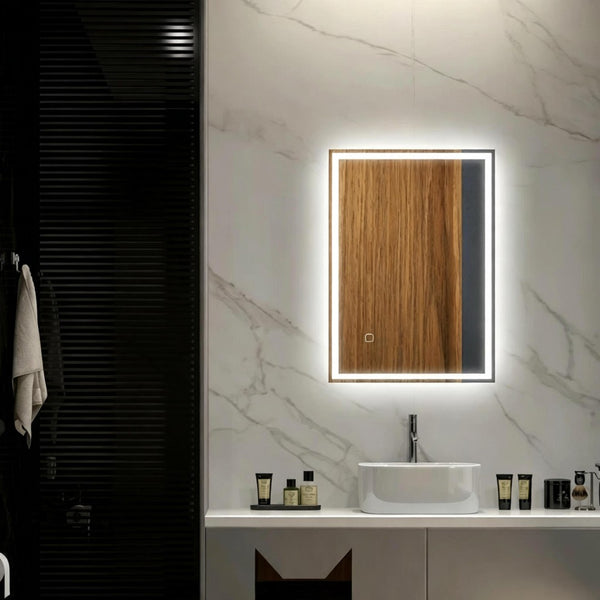 English Elm Modern Led Lighted Wall Mounted Vanity Mirror with Adjustable Glow for Bathroom T3971P540043