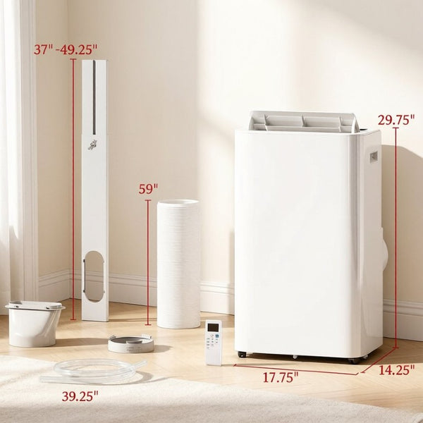 English Elm Compact Portable Air Conditioner 12000 BTU Four Mode Cooling for Rooms up to 549 Sq Ft T3971P541244