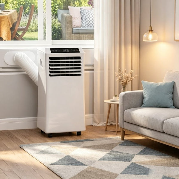 English Elm Modern 10000 BTU Rolling Room Air Conditioner with Sleep Mode and Remote Control Mini T3971P541266