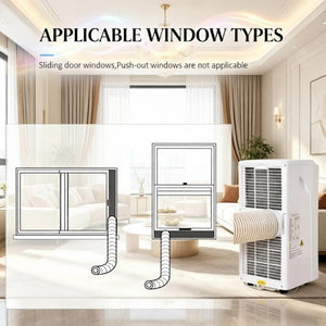 English Elm Modern 10000 BTU Rolling Room Air Conditioner with Sleep Mode and Remote Control Mini T3971P541266