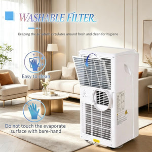 English Elm Modern 10000 BTU Rolling Room Air Conditioner with Sleep Mode and Remote Control Mini T3971P541266
