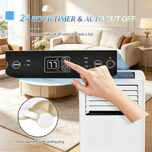 English Elm Modern 10000 BTU Rolling Room Air Conditioner with Sleep Mode and Remote Control Mini T3971P541266
