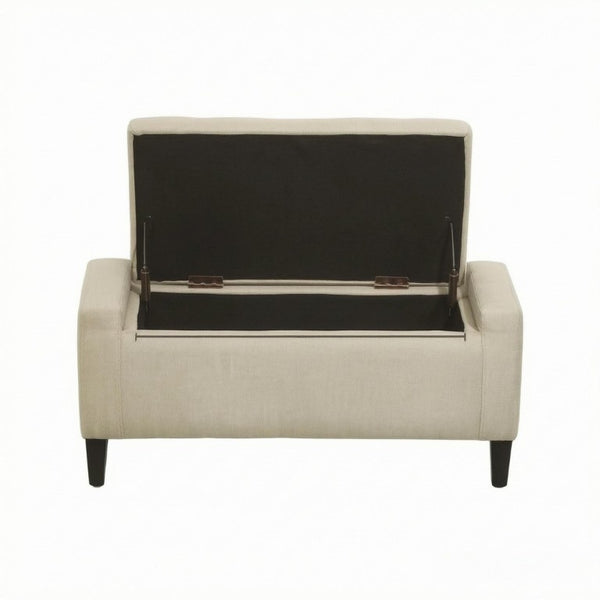 English Elm Modern Linen Upholstered Storage Ottoman Bench with Flip Top Lid for Bedroom Entryway T3971P543623