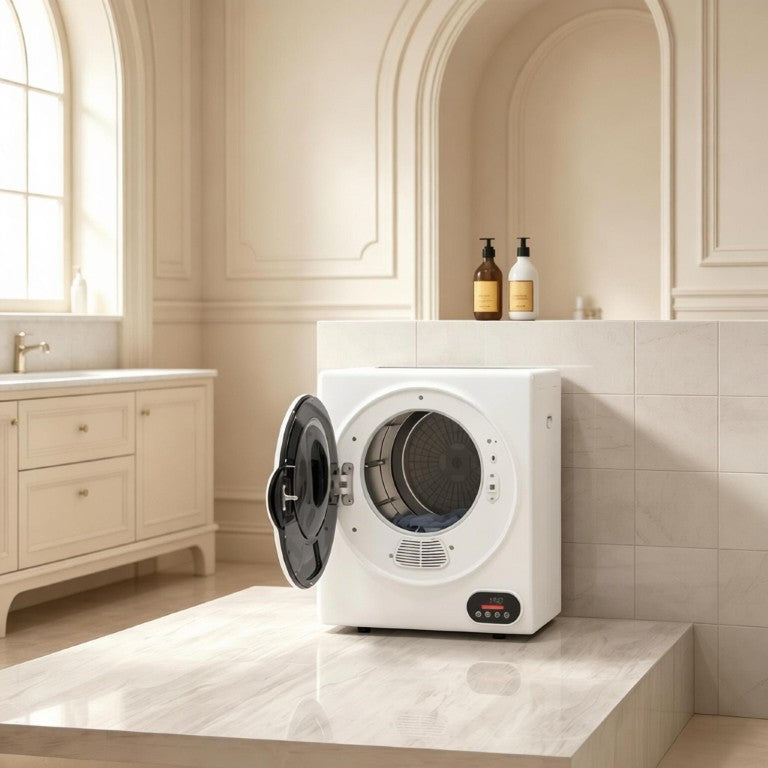 English Elm Compact Electric Dryer with Stainless Drum PTC Heating for Apartments and Dorms T3971P543638
