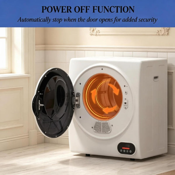English Elm Compact Electric Dryer with Stainless Drum PTC Heating for Apartments and Dorms T3971P543638