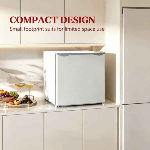 English Elm Compact Gray Steel Mini Freezer with Quiet R600a Compressor and Reversible Door T3971P543643