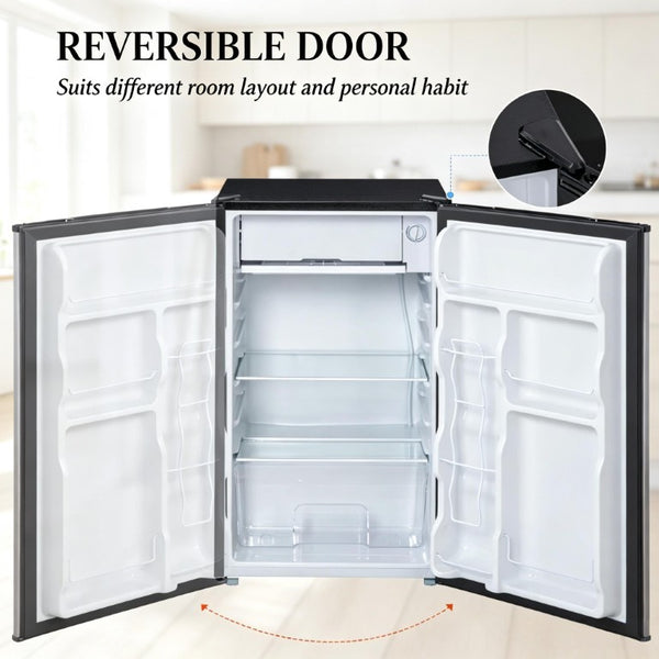 English Elm Upright Mini Fridge 3.2 Cu Ft Steel Compact Freezer for Dorms and Small Spaces T3971P543690
