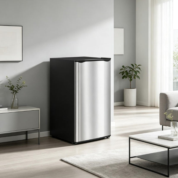 English Elm Upright Mini Fridge 3.2 Cu Ft Steel Compact Freezer for Dorms and Small Spaces T3971P543690
