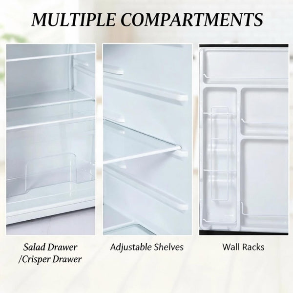 English Elm Upright Mini Fridge 3.2 Cu Ft Steel Compact Freezer for Dorms and Small Spaces T3971P543690