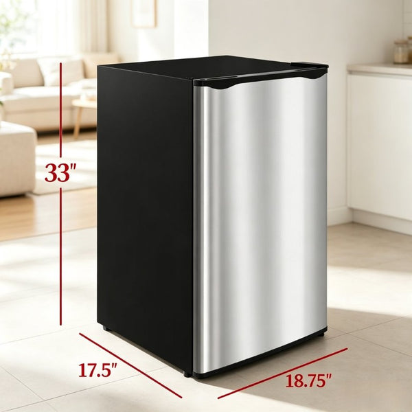 English Elm Upright Mini Fridge 3.2 Cu Ft Steel Compact Freezer for Dorms and Small Spaces T3971P543690