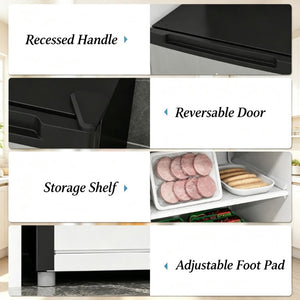 English Elm Versatile Compact Upright Freezer with Three Shelves for Apartments and Small Spaces T3971P543705