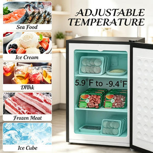 English Elm Versatile Compact Upright Freezer with Three Shelves for Apartments and Small Spaces T3971P543705