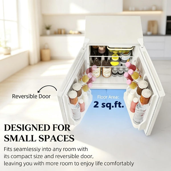 English Elm Modern Compact Single Door Mini Fridge with Freezer for Dorm Office or Studio Use T3971P543802