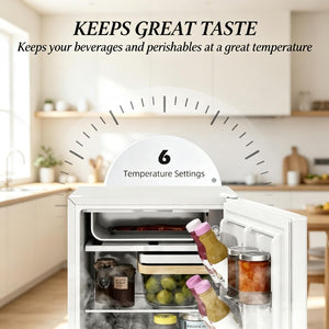 English Elm Modern Compact Single Door Mini Fridge with Freezer for Dorm Office or Studio Use T3971P543802