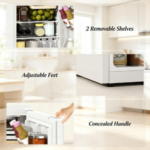 English Elm Modern Compact Single Door Mini Fridge with Freezer for Dorm Office or Studio Use T3971P543802