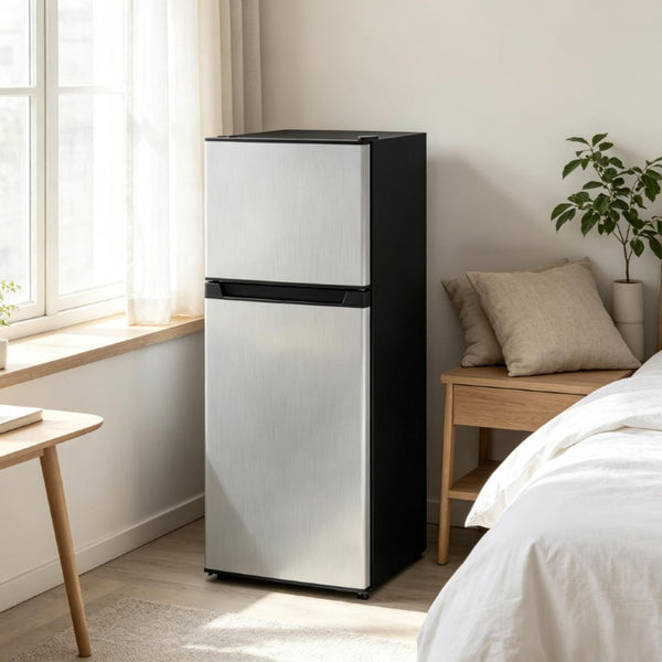 English Elm Compact Dual Zone Mini Fridge with Top Freezer for Dorm Apartment or RV 4 Cu Ft T3971P543819