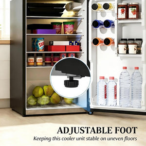 English Elm Compact Dual Zone Mini Fridge with Top Freezer for Dorm Apartment or RV 4 Cu Ft T3971P543819