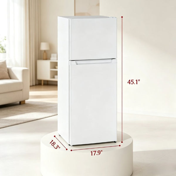 English Elm Upright Mini Fridge with Top Freezer Section for Dorm Apartment or Small Space Living T3971P543828