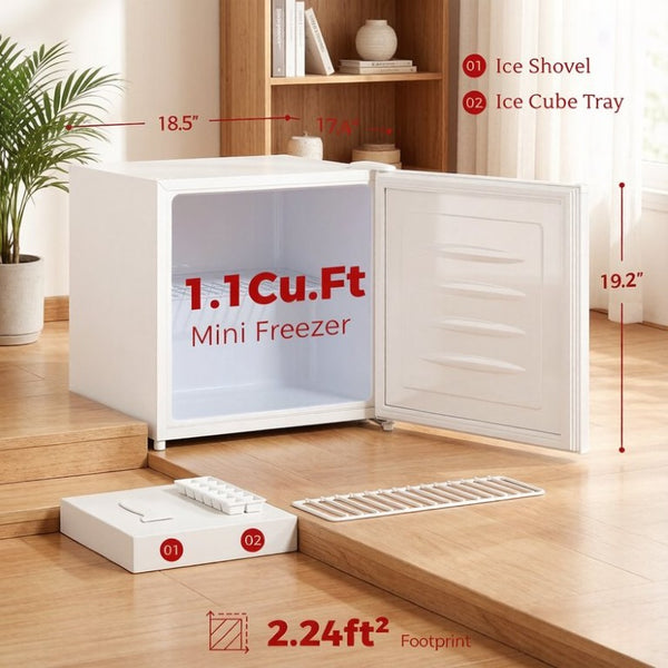 English Elm Versatile Compact Mini Freezer with Quiet Compressor for Dorm Office or Apartment T3971P543865