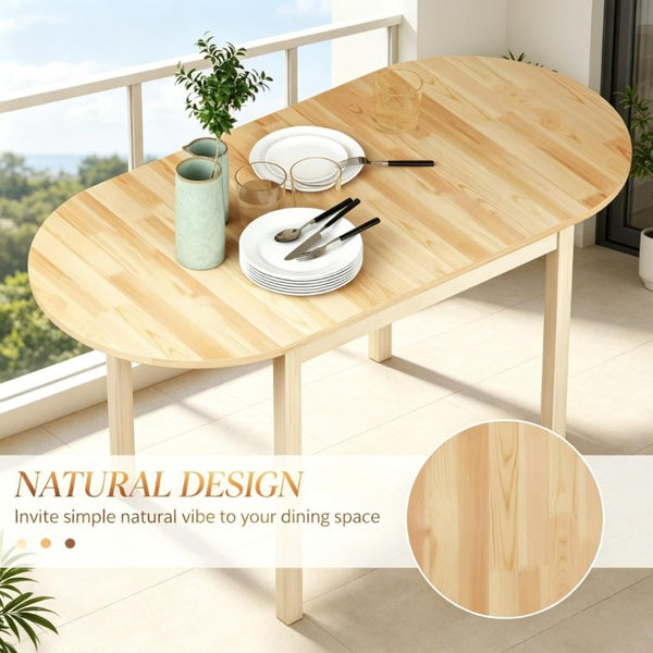 English Elm Multi-Function Solid Pine Drop-Leaf Dining Table Expands to Seat Six for Any Space T3971P545645