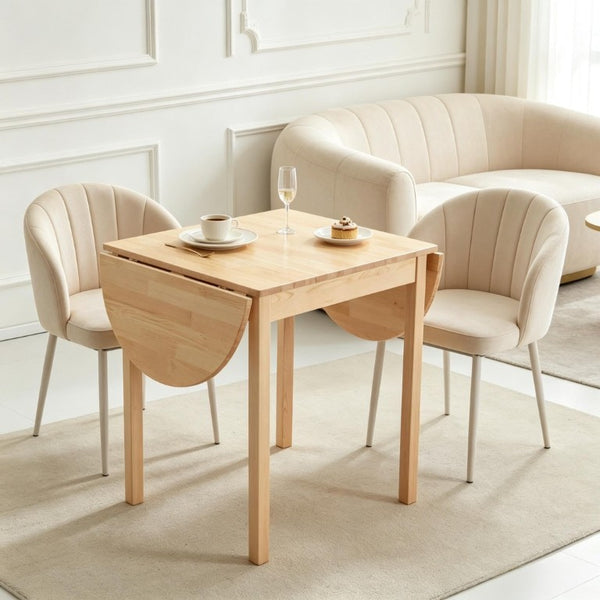English Elm Multi-Function Solid Pine Drop-Leaf Dining Table Expands to Seat Six for Any Space T3971P545645