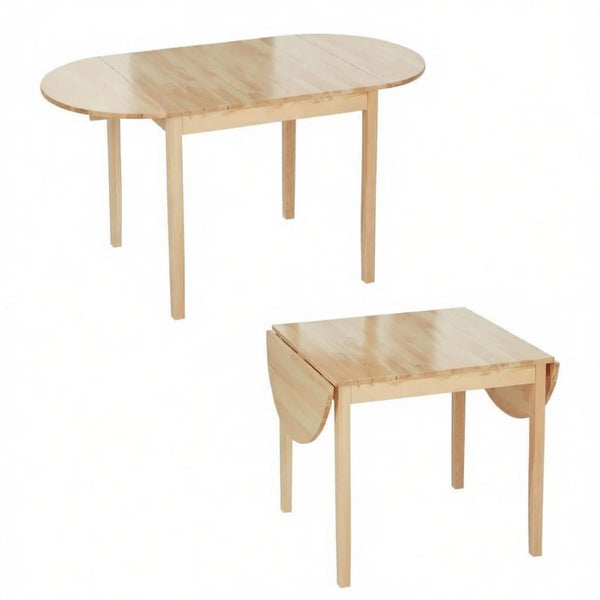 English Elm Multi-Function Solid Pine Drop-Leaf Dining Table Expands to Seat Six for Any Space T3971P545645