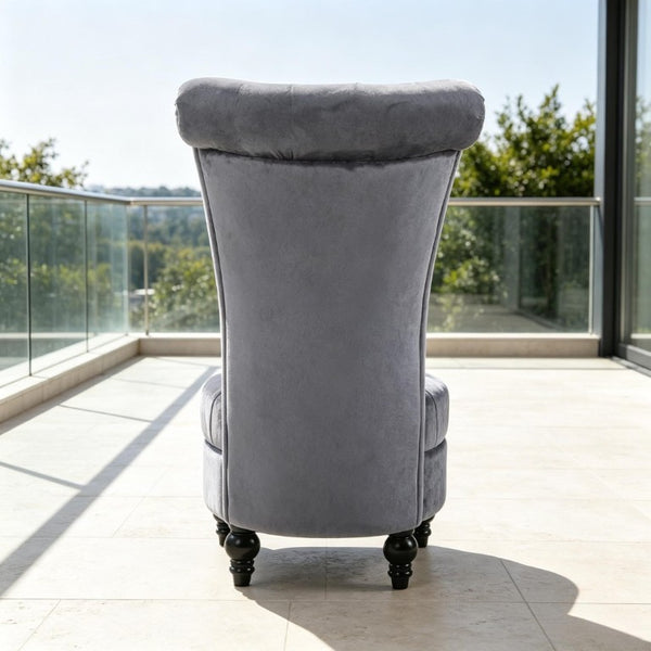 English Elm Elegant Button Tufted High Back Accent Chair Velvet Touch Upholstery Retro Lounge T3971P545678