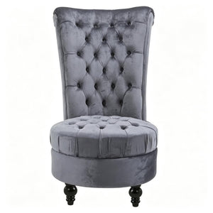 English Elm Elegant Button Tufted High Back Accent Chair Velvet Touch Upholstery Retro Lounge T3971P545678