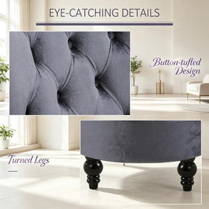 English Elm Elegant Button Tufted High Back Accent Chair Velvet Touch Upholstery Retro Lounge T3971P545678