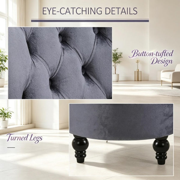 English Elm Elegant Button Tufted High Back Accent Chair Velvet Touch Upholstery Retro Lounge T3971P545678