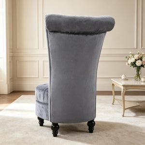 English Elm Elegant Button Tufted High Back Accent Chair Velvet Touch Upholstery Retro Lounge T3971P545678