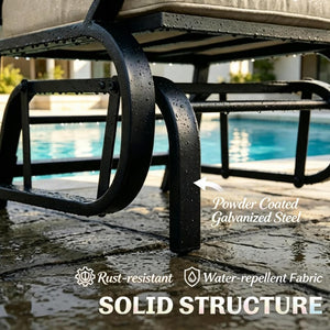 English Elm Comfortable Outdoor Glider Rocker with Tufted Cushions and Weather Resistant Steel Frame T3971P548358