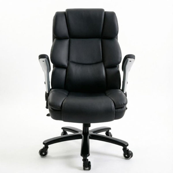 English Elm Ergonomic High-Back Office Chair with Airbag Lumbar Support and Pet-Safe Flannel Seat Black T3971P551390