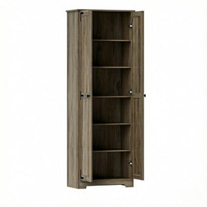English Elm Freestanding Farmhouse Pantry Cabinet Tall Kitchen Storage with Adjustable Shelves Gray T3971P551822