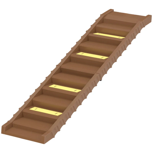 English Elm Foldable Pet Ramp with Ten Non-Slip Steps for Cars Trucks and Home Furniture T3971P551831