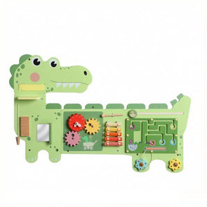 English Elm Engaging Dinosaur Wall Mounted Activity Board for Kids Playroom with Xylophone Panel T3971P553323