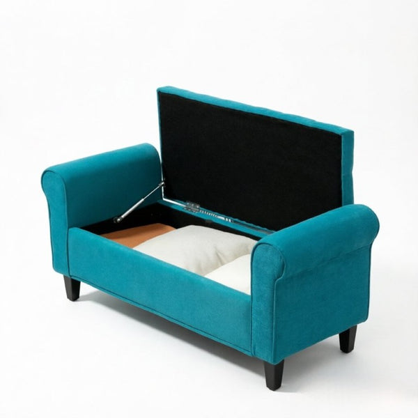English Elm Elegant Tufted Storage Bench Upholstered Ottoman with Lift Top for Bedroom Entryway T3971P553385