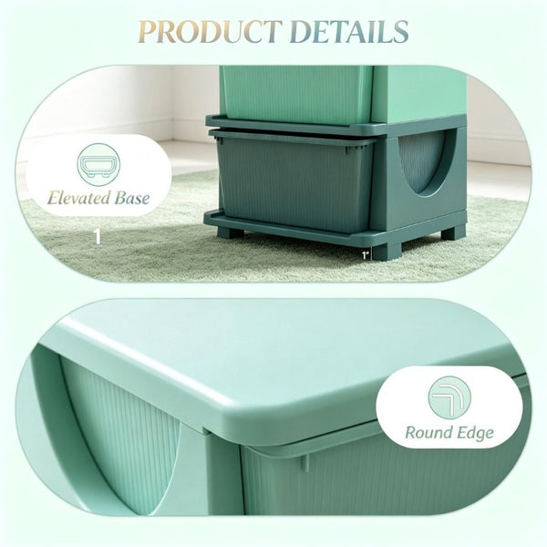 English Elm Toy Storage Tower Three Drawer Polypropylene Unit for Playroom Bedroom Organization T3971P555028