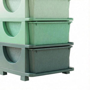 English Elm Modern Four Drawer Kids Playroom Tower Polypropylene Vertical Toy Storage Unit T3971P555048