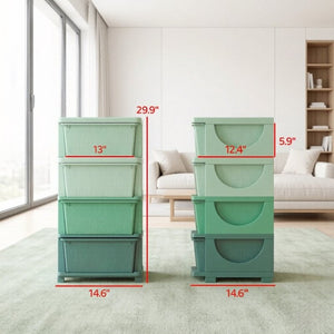 English Elm Modern Four Drawer Kids Playroom Tower Polypropylene Vertical Toy Storage Unit T3971P555048