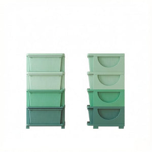 English Elm Modern Four Drawer Kids Playroom Tower Polypropylene Vertical Toy Storage Unit T3971P555048