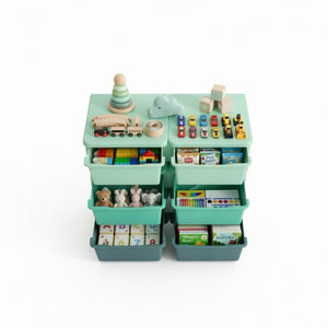 English Elm Space-Saving Six Drawer Kids Storage Tower Montessori Playroom PP Plastic Organizer T3971P555064